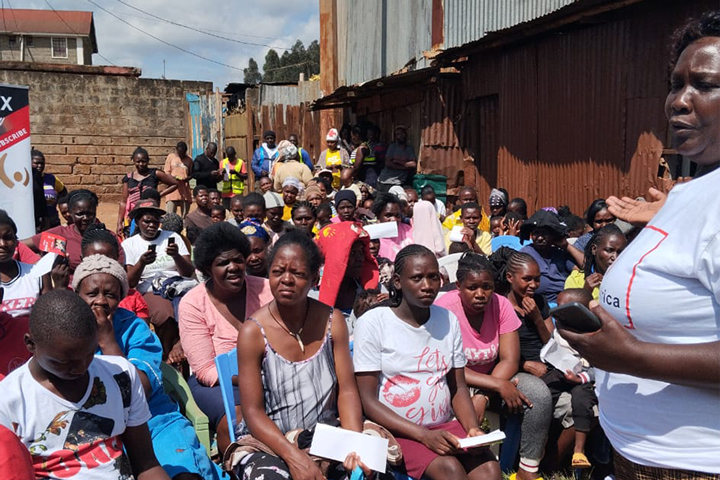 Speaking with beneficiaries of Kangemi